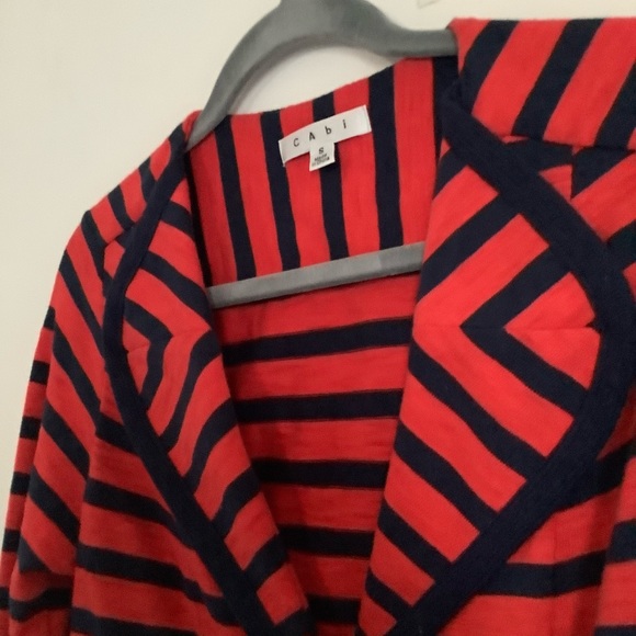 CAbi Au Revoir Nautical Striped Topper Blazer Size Small #224… - Picture 3 of 8